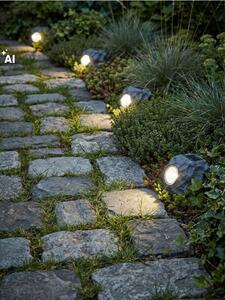 Sinsay - Zahradní solární LED lampa ve tvaru kamene - šedá