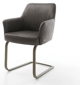 DELIFE Jídelní židle Xana-Flex s područkami mikrovlákno antracit vintage jídelní židle plochý titanová barva taštičkové pružiny