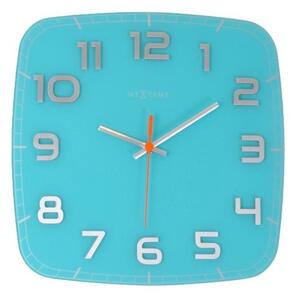 Nástěnné hodiny Classy square 30 cm tyrkysové - NEXTIME (Designové nástěnné hodiny 8816tq Classy square 30cm - NEXTIME)