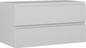 Mexen Rivel, koupelnová skříňka 90 cm, 2 zásuvky, drážkovaná, matná šedá, 91A20-09047-2-BFF62