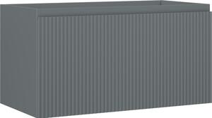 Mexen Rivel, koupelnová skříňka 90 cm, 1 zásuvka, drážkovaná, grafitová matná, 91A20-09047-1-BF66