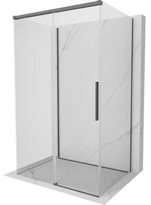 Mexen Rox-3S, 3-stěnný výsuvný sprchový kout 105 x 70 cm, 8mm čiré sklo, broušený grafit profil, 8C2-105-070-66-00-3S