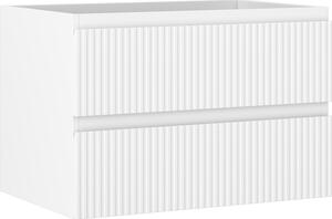 Mexen Rivel, koupelnová skříňka pod umyvadlo 70 cm, 2 zásuvky, drážkovaná, bílá matná, 91A20-07047-2-BFF01
