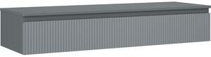 Mexen Rivel, koupelnová skříňka pod umyvadlo 140 cm s horní deskou, 1 zásuvka, drážkovaná, grafit matná - 91A20-14023-1-BFC66