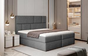 Manželská postel Boxspring 160 cm Florio (šedá) (s matracemi a úl. prostorem). Vlastní profesionální přeprava až k Vám domů 1025387