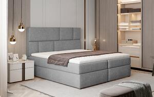 Manželská postel Boxspring 180 cm Florio (světle šedá) (s matracemi a úl. prostorem). Vlastní profesionální přeprava až k Vám domů 1025388