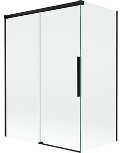 Mexen Rox, 2-křídlová posuvná vanová zástěna 120 + 70 x 150 cm, 8mm čiré sklo, černý matný profil, 8C9-120-070-70-00