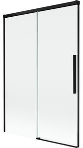 Mexen Rox, 2-křídlová posuvná vanová zástěna 120 x 150 cm, 8mm čiré sklo, černý matný profil, 8C9-120-001-70-00