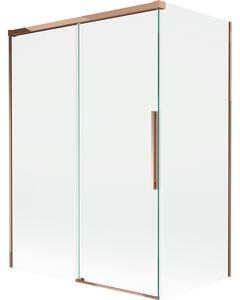 Mexen Rox, 2-křídlová posuvná vanová zástěna 120 + 70 x 150 cm, 8mm čiré sklo, růžové zlato profil, 8C9-120-070-60-00