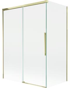 Mexen Rox, 2-křídlová posuvná vanová zástěna 120 + 70 x 150 cm, 8mm čiré sklo, zlatý lesklý profil, 8C9-120-070-50-00