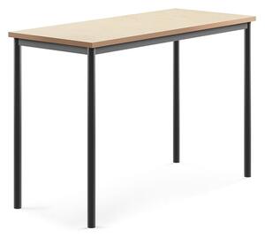 AJ Produkty Stůl SONITUS, 1400x600x900 mm, antracitově šedé nohy, deska s linoleem, béžová