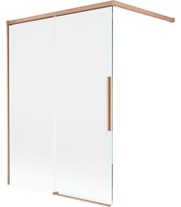 Mexen Rox, 2-křídlová posuvná vanová zástěna 120 x 150 cm, 8mm čiré sklo, měděný matný profil, 8C9-120-003-65-00