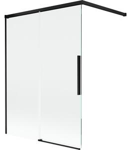 Mexen Rox, 2-křídlová posuvná vanová zástěna 120 x 150 cm, 8mm čiré sklo, černý matný profil, 8C9-120-003-70-00