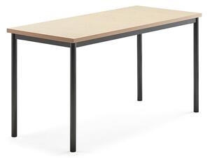 AJ Produkty Stůl SONITUS, 1400x600x720 mm, antracitově šedé nohy, deska s linoleem, béžová