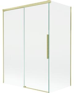 Mexen Rox, 2-křídlová posuvná vanová zástěna 120 + 70 x 150 cm, 8mm čiré sklo, zlatý matný profil, 8C9-120-070-55-00
