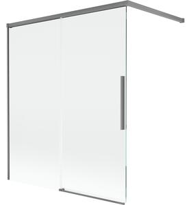 Mexen Rox, 2-křídlová posuvná vanová zástěna 120 x 150 cm, 8mm čiré sklo, grafitový profil, 8C9-120-003-95-00