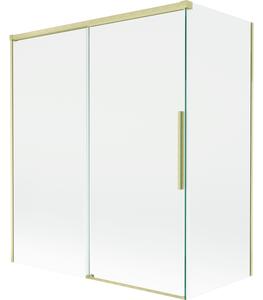 Mexen Rox, 2-křídlová posuvná vanová zástěna 140 + 70 x 150 cm, 8mm čiré sklo, zlatý matný profil, 8C9-140-070-55-00