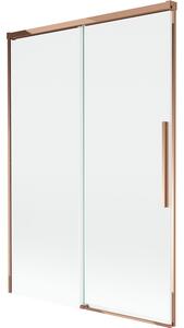 Mexen Rox, 2-křídlová posuvná vanová zástěna 120 x 150 cm, 8mm čiré sklo, růžové zlato profil, 8C9-120-001-60-00