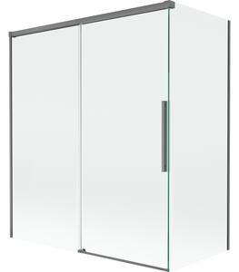 Mexen Rox, 2-křídlová posuvná vanová zástěna 140 + 70 x 150 cm, 8mm čiré sklo, grafitový profil, 8C9-140-070-95-00