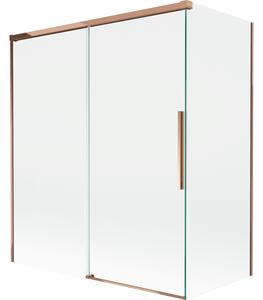 Mexen Rox, 2-křídlová posuvná vanová zástěna 140 + 70 x 150 cm, 8mm čiré sklo, růžové zlato profil, 8C9-140-070-60-00