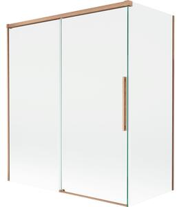 Mexen Rox, 2-křídlová posuvná vanová zástěna 140 + 70 x 150 cm, 8mm čiré sklo, měděný matný profil, 8C9-140-070-65-00