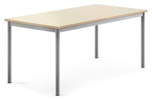 AJ Produkty Stůl BORÅS, 1400x700x600 mm, stříbrné nohy, HPL deska, bříza