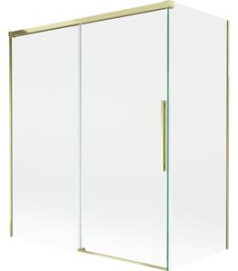 Mexen Rox, 2-křídlová posuvná vanová zástěna 140 + 70 x 150 cm, 8mm čiré sklo, zlatý lesklý profil, 8C9-140-070-50-00