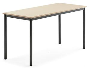 AJ Produkty Stůl BORÅS, 1400x600x720 mm, antracitově šedé nohy, HPL deska, bříza