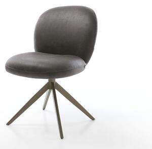 DELIFE Jídelní židle Nube-Flex mikrovlákno antracit vintage křížová podnož široká titanová barva 360° otočná taštičkové pružiny