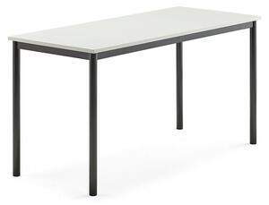 AJ Produkty Stůl BORÅS, 1400x600x720 mm, antracitově šedé nohy, HPL deska, bílá