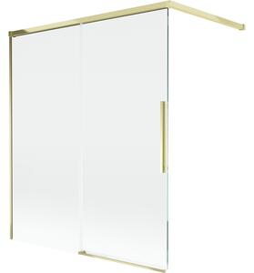 Mexen Rox, 2-křídlová posuvná vanová zástěna 140 x 150 cm, 8mm čiré sklo, zlatý lesklý profil, 8C9-140-003-50-00