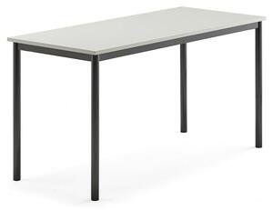 AJ Produkty Stůl BORÅS, 1400x600x720 mm, antracitově šedé nohy, HPL deska, šedá