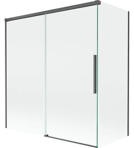 Mexen Rox, 2-křídlová posuvná vanová zástěna 150 + 70 x 150 cm, 8mm čiré sklo, broušený grafit profil, 8C9-150-070-66-00