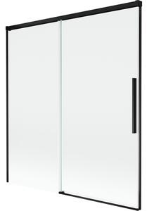 Mexen Rox, 2-křídlová posuvná vanová zástěna 150 x 150 cm, 8mm čiré sklo, černý matný profil, 8C9-150-001-70-00