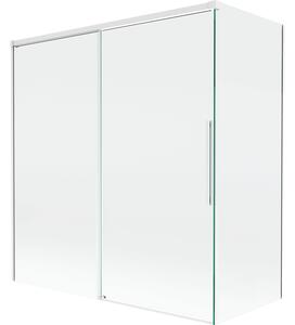Mexen Rox, 2-křídlová posuvná vanová zástěna 150 + 70 x 150 cm, 8mm čiré sklo, bílý profil, 8C9-150-070-20-00