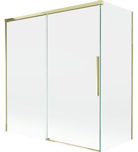 Mexen Rox, 2-křídlová posuvná vanová zástěna 150 + 70 x 150 cm, 8mm čiré sklo, zlatý lesklý profil, 8C9-150-070-50-00