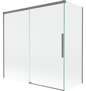 Mexen Rox, 2-křídlová posuvná vanová zástěna 160 + 75 x 150 cm, 8mm čiré sklo, grafitový profil, 8C9-160-075-95-00