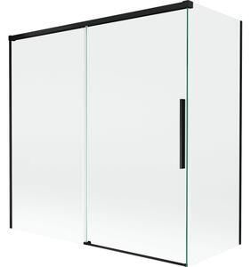 Mexen Rox, 2-křídlová posuvná vanová zástěna 160 + 75 x 150 cm, 8mm čiré sklo, černý matný profil, 8C9-160-075-70-00