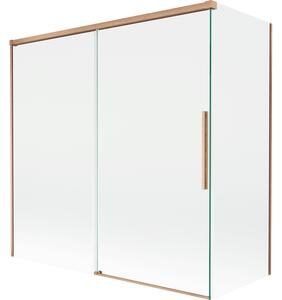 Mexen Rox, 2-křídlová posuvná vanová zástěna 160 + 75 x 150 cm, 8mm čiré sklo, měděný matný profil, 8C9-160-075-65-00