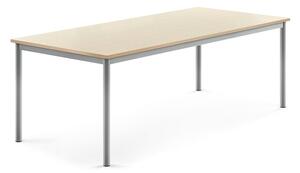 AJ Produkty Stůl BORÅS, 1800x800x600 mm, stříbrné nohy, HPL deska, bříza