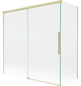 Mexen Rox, 2-křídlová posuvná vanová zástěna 160 + 80 x 150 cm, 8mm čiré sklo, zlatý matný profil, 8C9-160-080-55-00