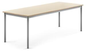AJ Produkty Stůl BORÅS, 1800x700x600 mm, stříbrné nohy, HPL deska, bříza