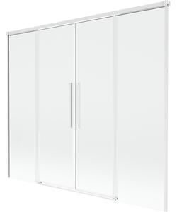 Mexen Rox, 2-křídlová posuvná vanová zástěna 170 x 150 cm, 8mm čiré sklo, bílý profil, 8C9-170-002-20-00