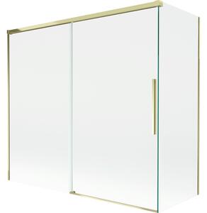 Mexen Rox, 2-křídlová posuvná vanová zástěna 170 + 70 x 150 cm, 8mm čiré sklo, zlatý lesklý profil, 8C9-170-070-50-00