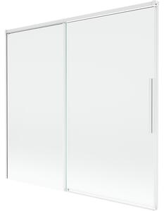 Mexen Rox, 2-křídlová posuvná vanová zástěna 170 x 150 cm, 8mm čiré sklo, bílý profil, 8C9-170-001-20-00