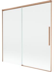 Mexen Rox, 2-křídlová posuvná vanová zástěna 160 x 150 cm, 8mm čiré sklo, měděný matný profil, 8C9-160-001-65-00
