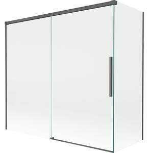 Mexen Rox, 2-křídlová posuvná vanová zástěna 170 + 70 x 150 cm, 8mm čiré sklo, broušený grafit profil, 8C9-170-070-66-00