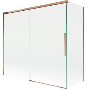 Mexen Rox, 2-křídlová posuvná vanová zástěna 170 + 70 x 150 cm, 8mm čiré sklo, růžové zlato profil, 8C9-170-070-60-00