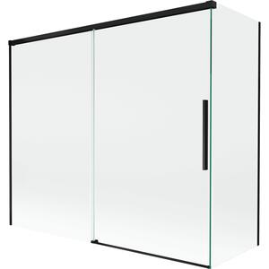 Mexen Rox, 2-křídlová posuvná vanová zástěna 180 + 80 x 150 cm, 8mm čiré sklo, černý matný profil, 8C9-180-080-70-00