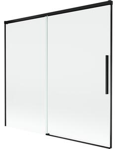 Mexen Rox, 2-křídlová posuvná vanová zástěna 170 x 150 cm, 8mm čiré sklo, černý matný profil, 8C9-170-001-70-00